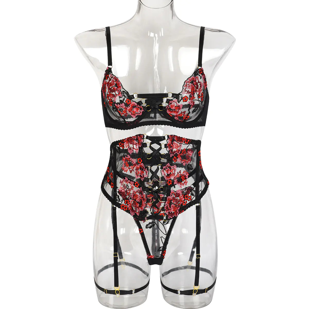Cross-Border New Women's Embroidered Lingerie Set