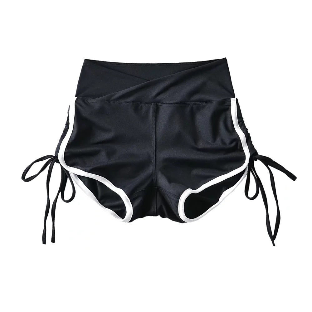 Womens Contrast Trim High Waist Shorts