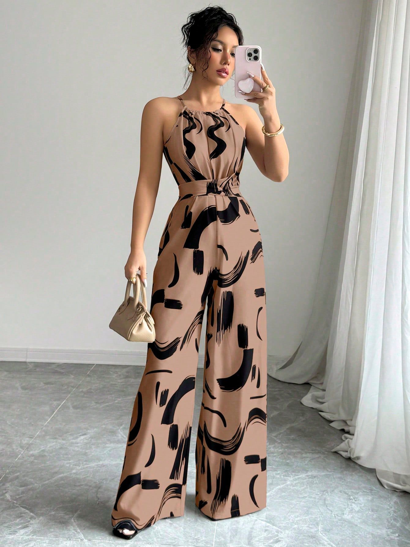 Women's Halter Neck Wide Leg Jumpsuit