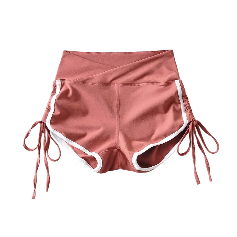 Womens Contrast Trim High Waist Shorts