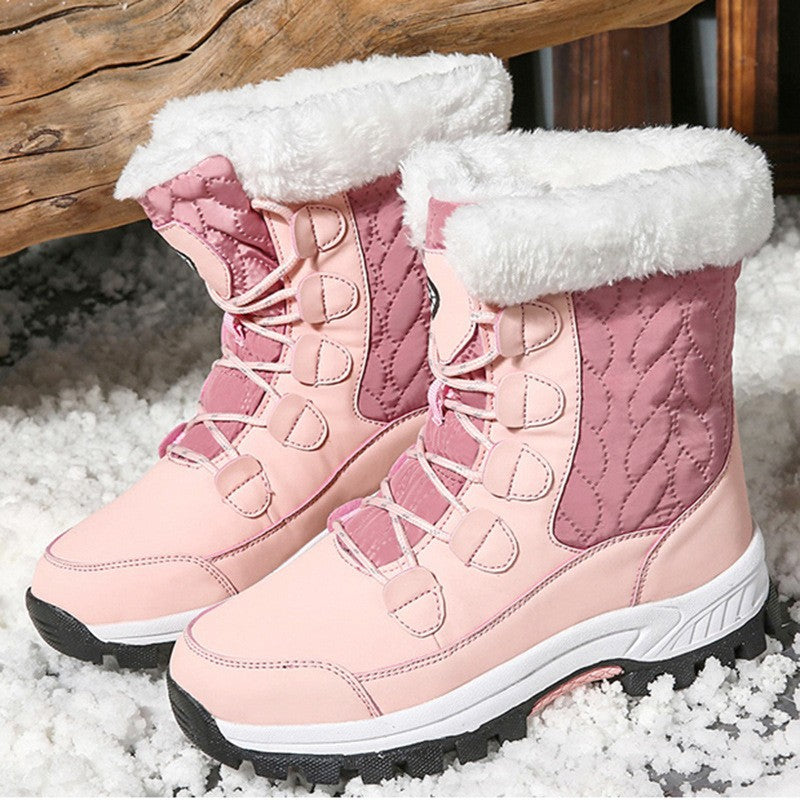 Women Fleece Lined Snow Boots Anti Slip Winter Warm Outdoor Boots