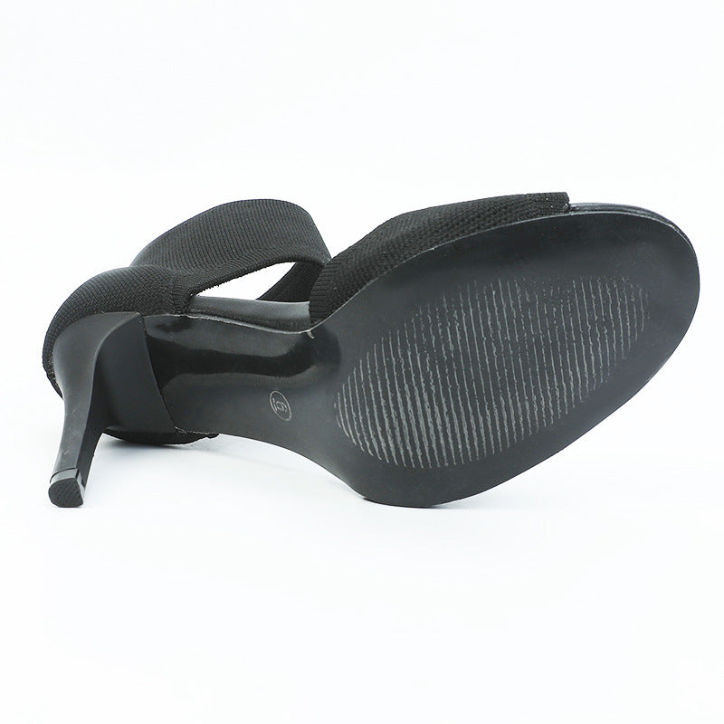 Womens Thin Heel Fish Mouth Sandals