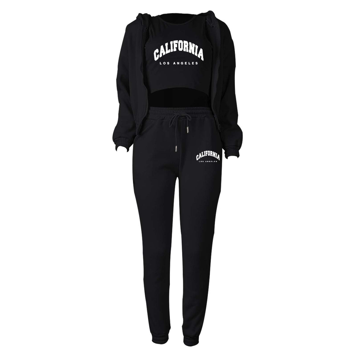 Womens Fleece Lined Hoodie Letter Print Sports Leisure Suit