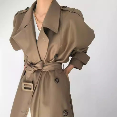Womens Double Breasted Trench Coat