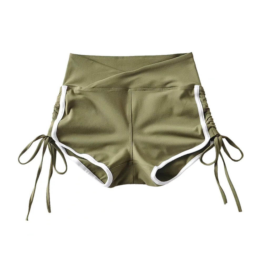 Womens Contrast Trim High Waist Shorts