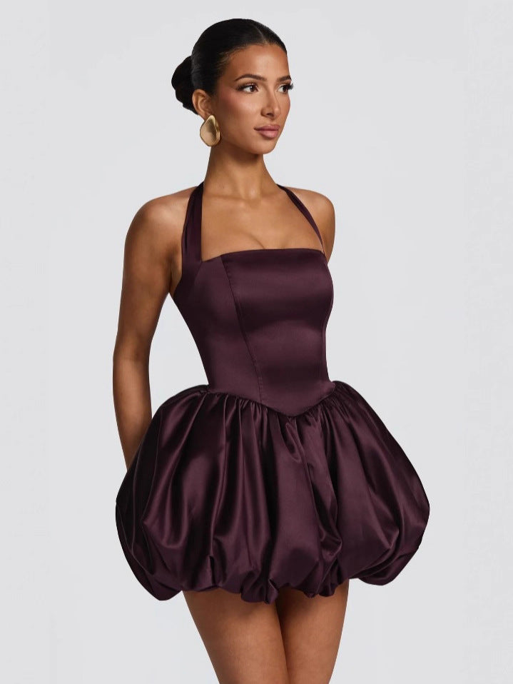 Halterneck Lace-Up Dress