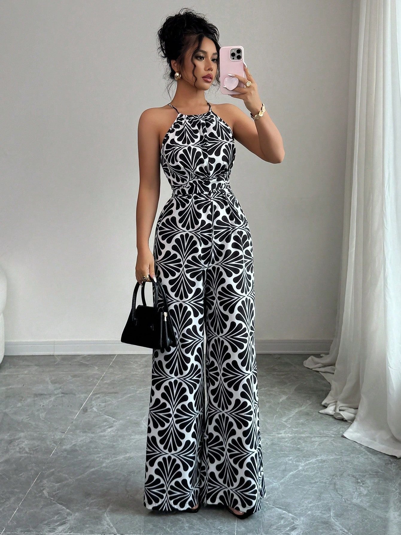 Women's Halter Neck Wide Leg Jumpsuit