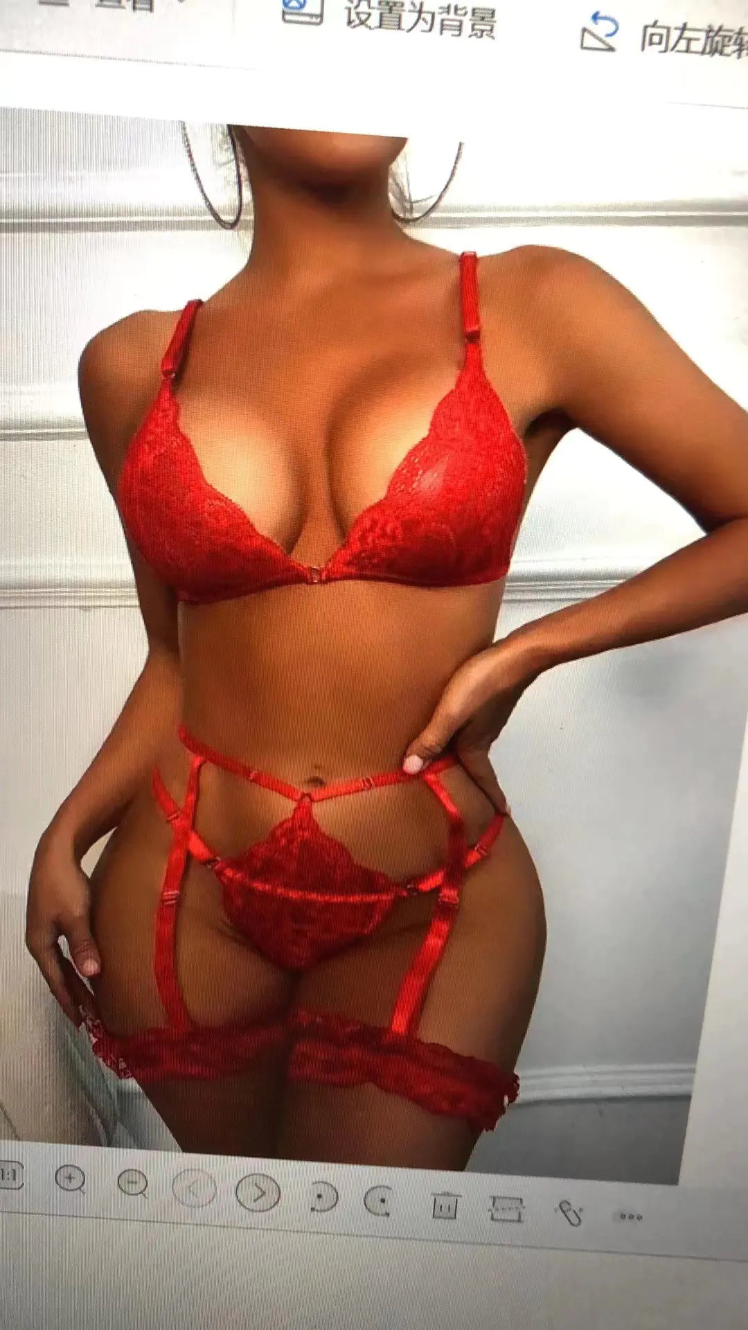 Cross Lace Spliced Women's Sexy Lingerie Set