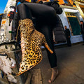 Womens Leopard Print Lace Up Mesh High Heel Court Shoes