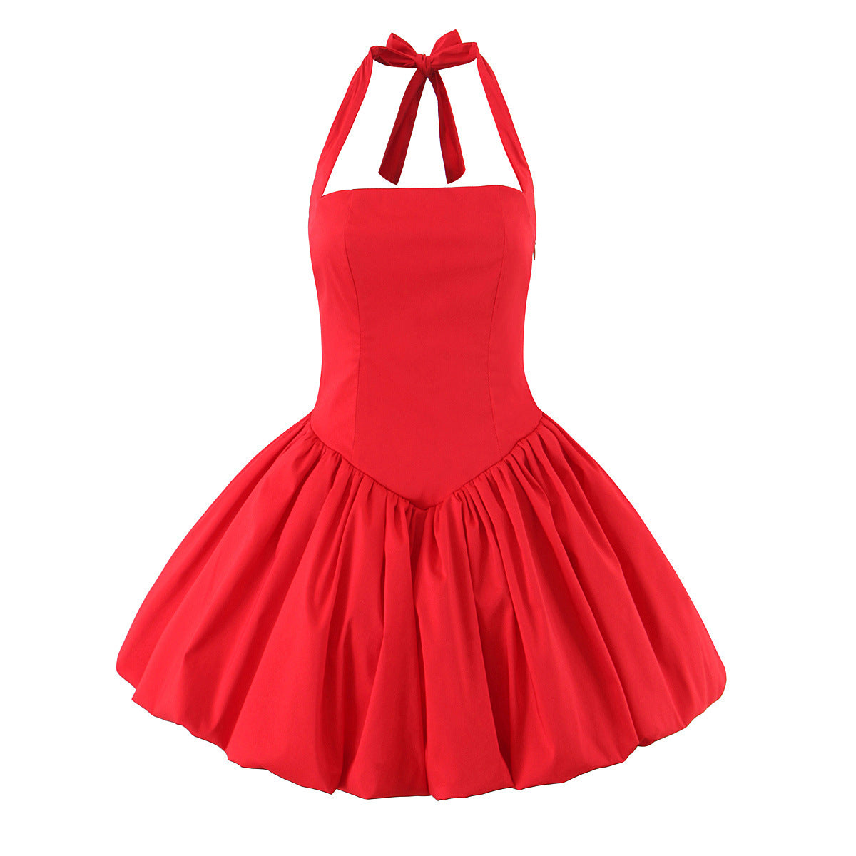 Halterneck Lace-Up Dress