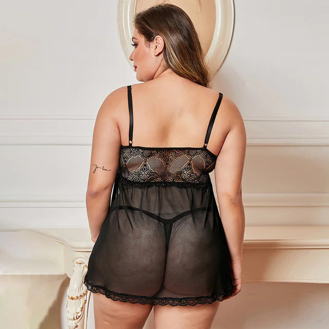 bre Plus Size Women's Lingerie, Sexy Cami Sleep Dress