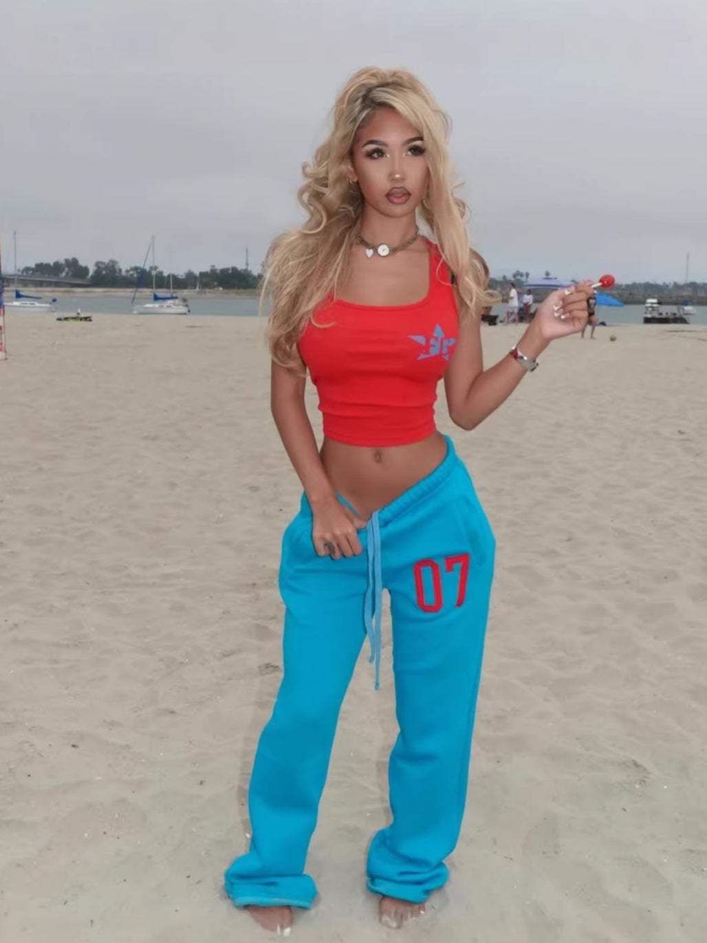 Sleeveless Top and Loose Pants