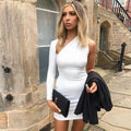 Sexy One-Shoulder Long-Sleeve Bodycon Dress