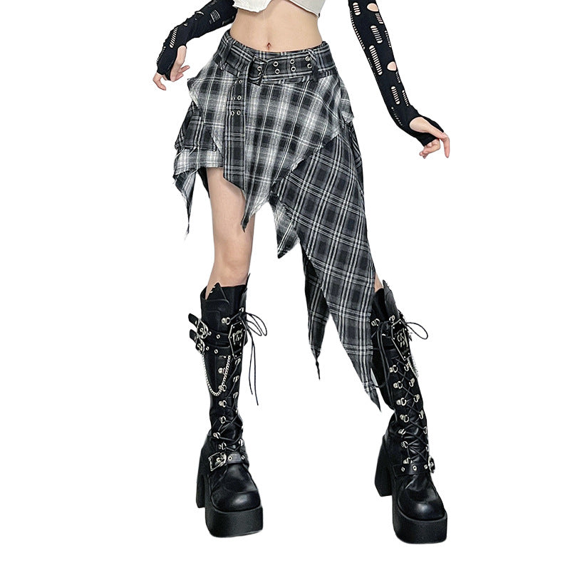 Dark Gothic Pleated Bohemian Short Skirt