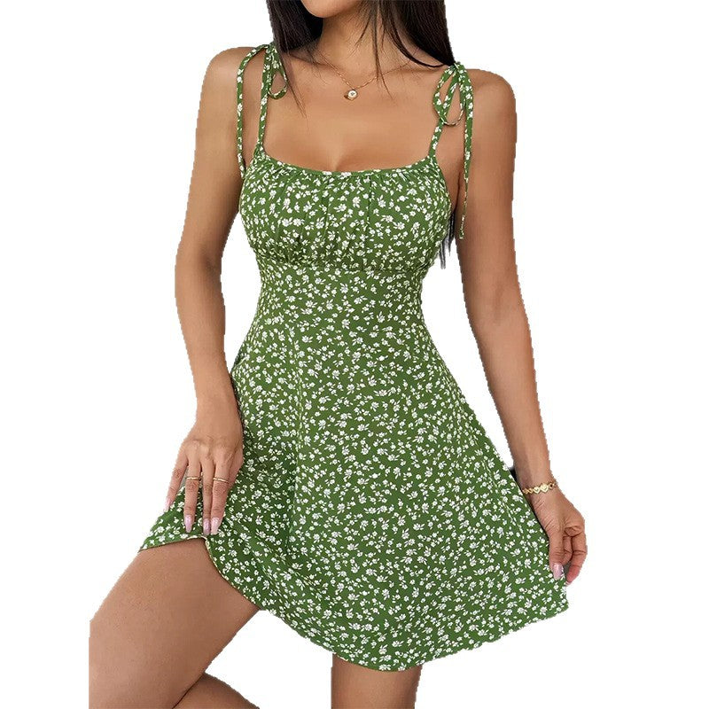 Summer Floral Strap Mini Dress