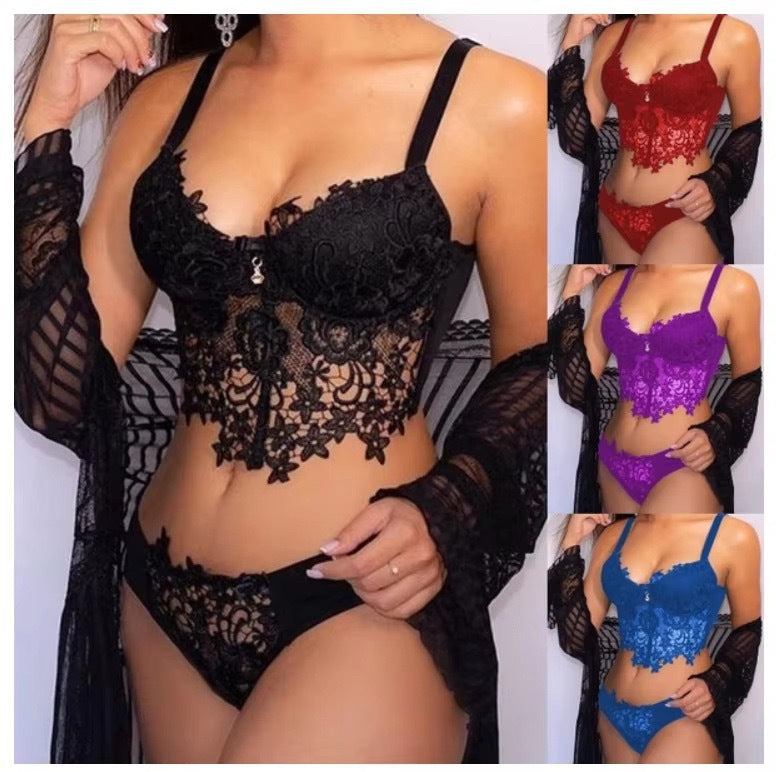 Sexy Lace Lingerie Two-Piece Nightgown