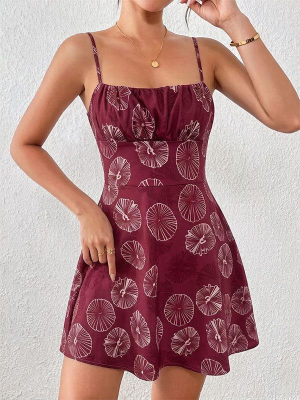 Summer Floral Strap Mini Dress