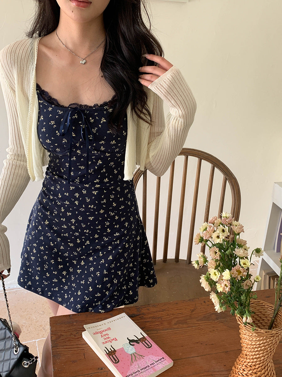 Gentle-style floral-print slip dress