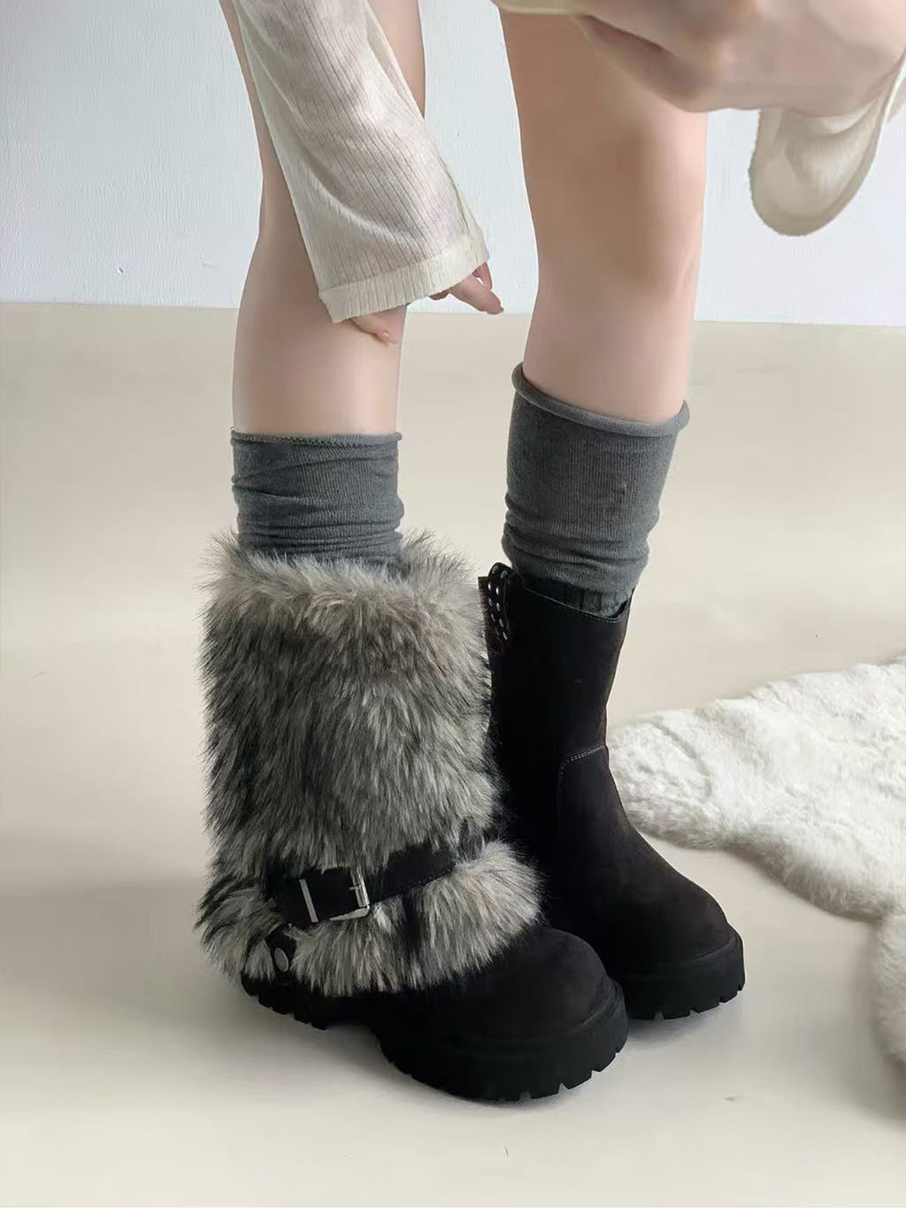 fleece snow boots