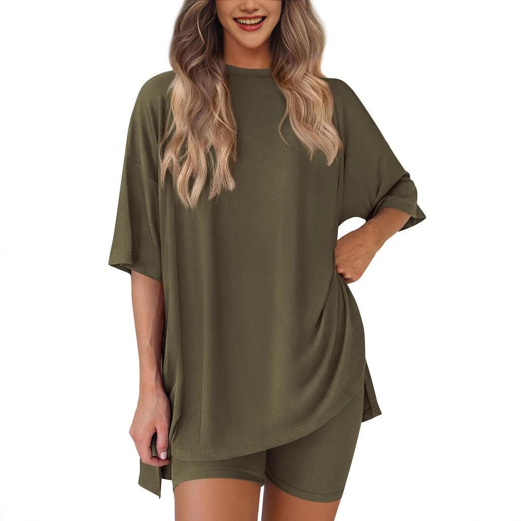 Women's Casual Short Sleeve Shorts Set