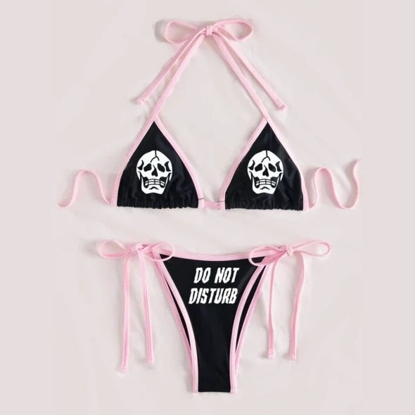 Offset-printed skull bikini