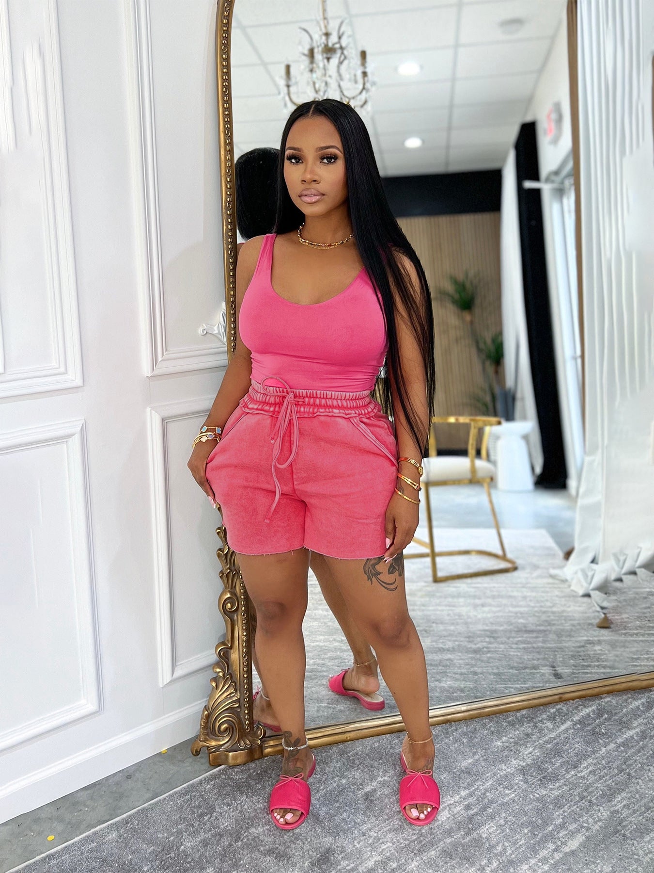 Women Sleeveless Backless Top and Shorts