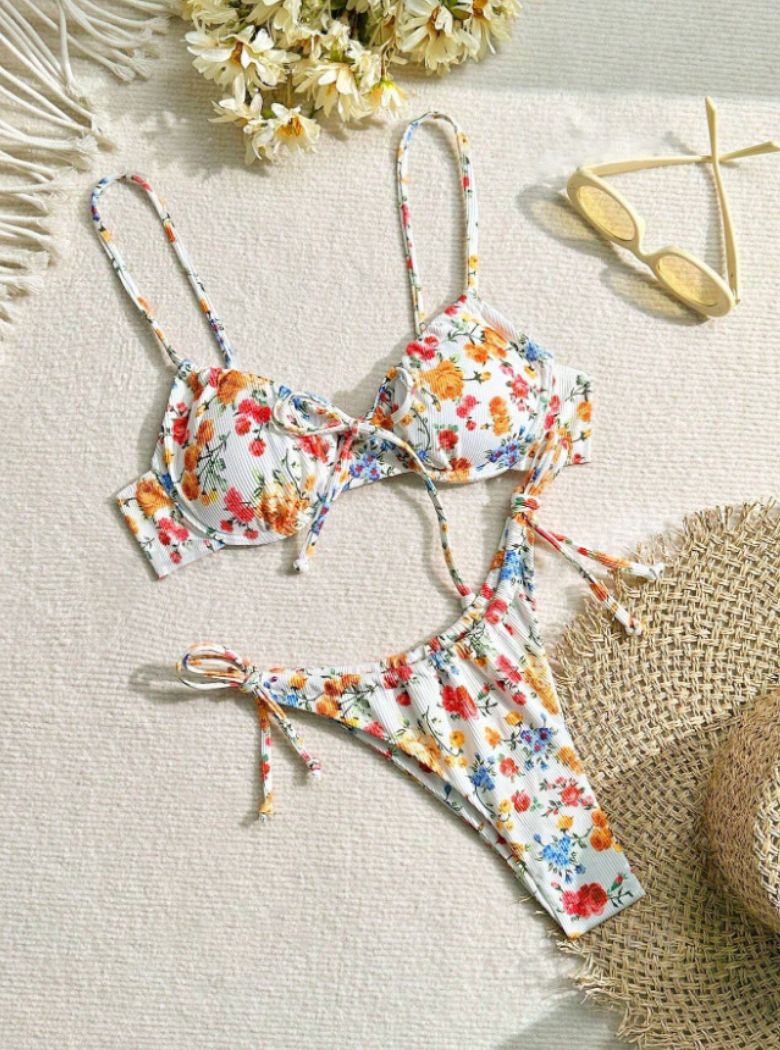 Floral Print Push-Up Bikini Set