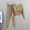 Petite Double V-Neck Off-Shoulder Knit Two-Piece Set for Women