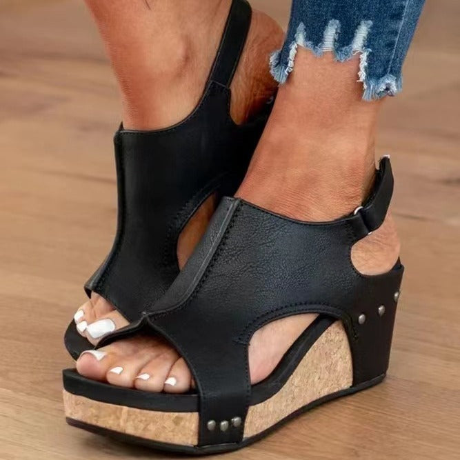 Womens Fashion Wedge Peep Toe Sandals