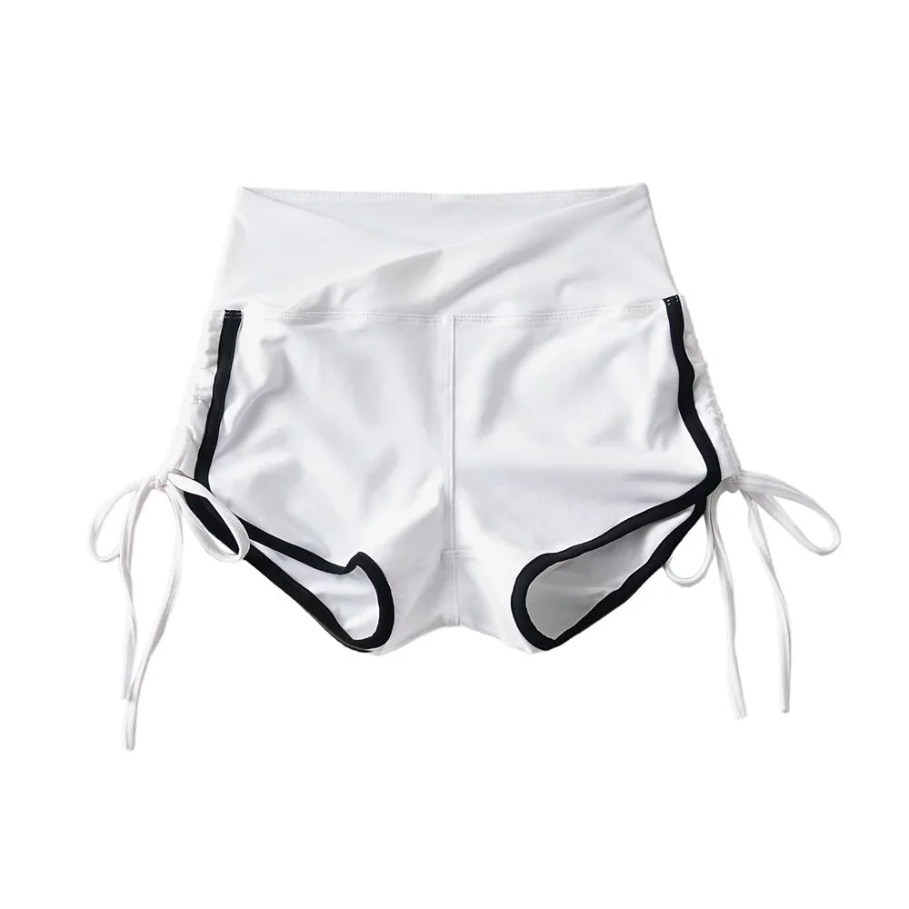 Womens Contrast Trim High Waist Shorts