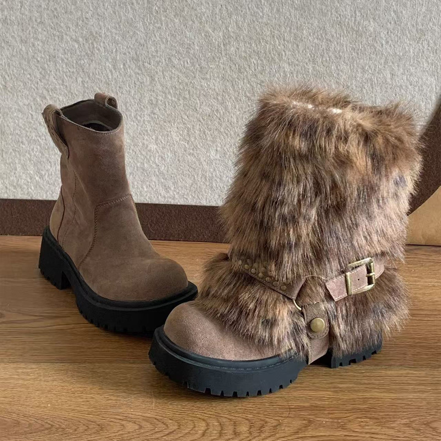 fleece snow boots