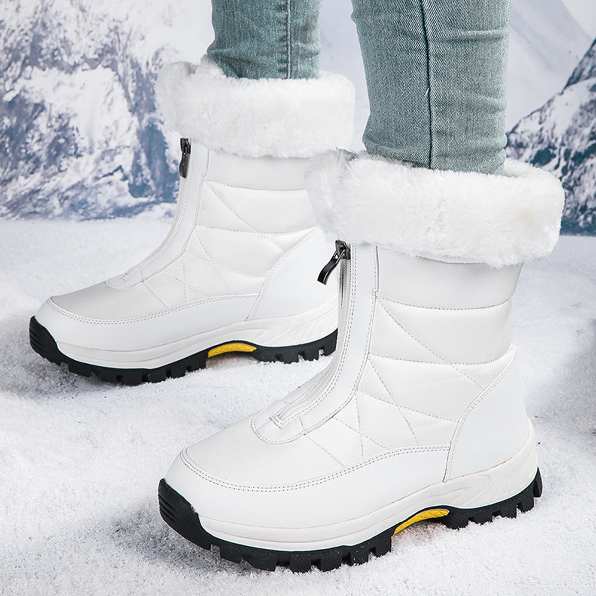 Women Fleece Lined Snow Boots Anti Slip Winter Warm Outdoor Boots