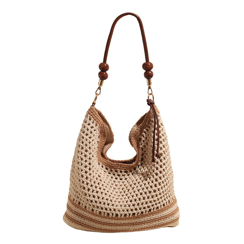 Hollow Woven Tote Bag Large Capacity Casual Shoulder Bag