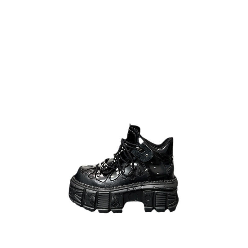 Punk-style platform wedge heels