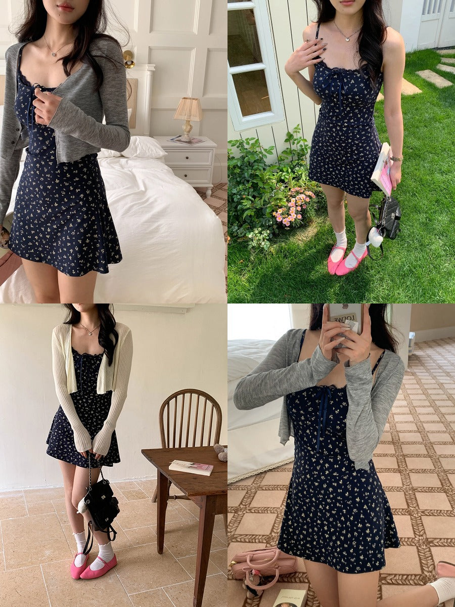 Gentle-style floral-print slip dress