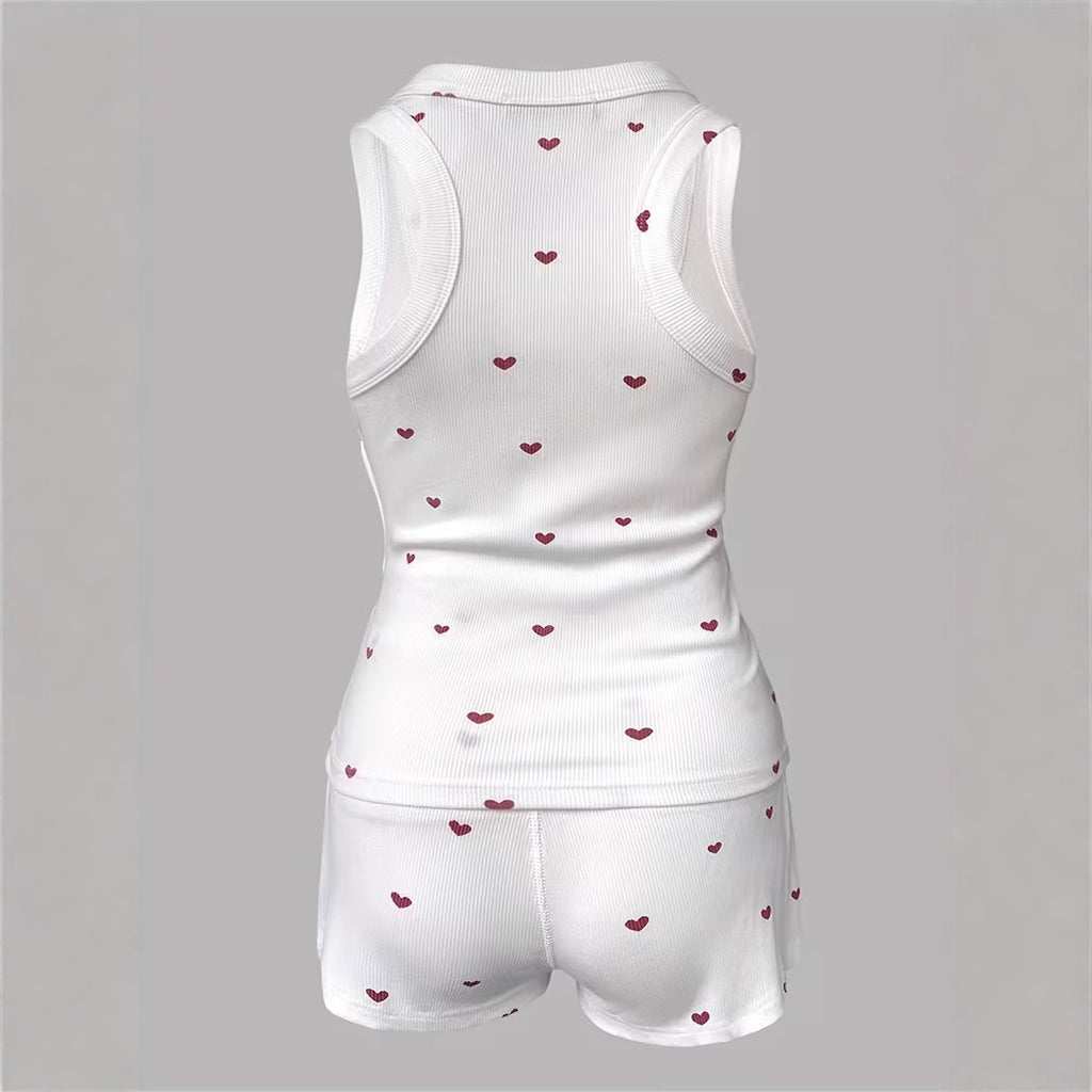 Sleeveless Polka Dot Vest and Pants for Women