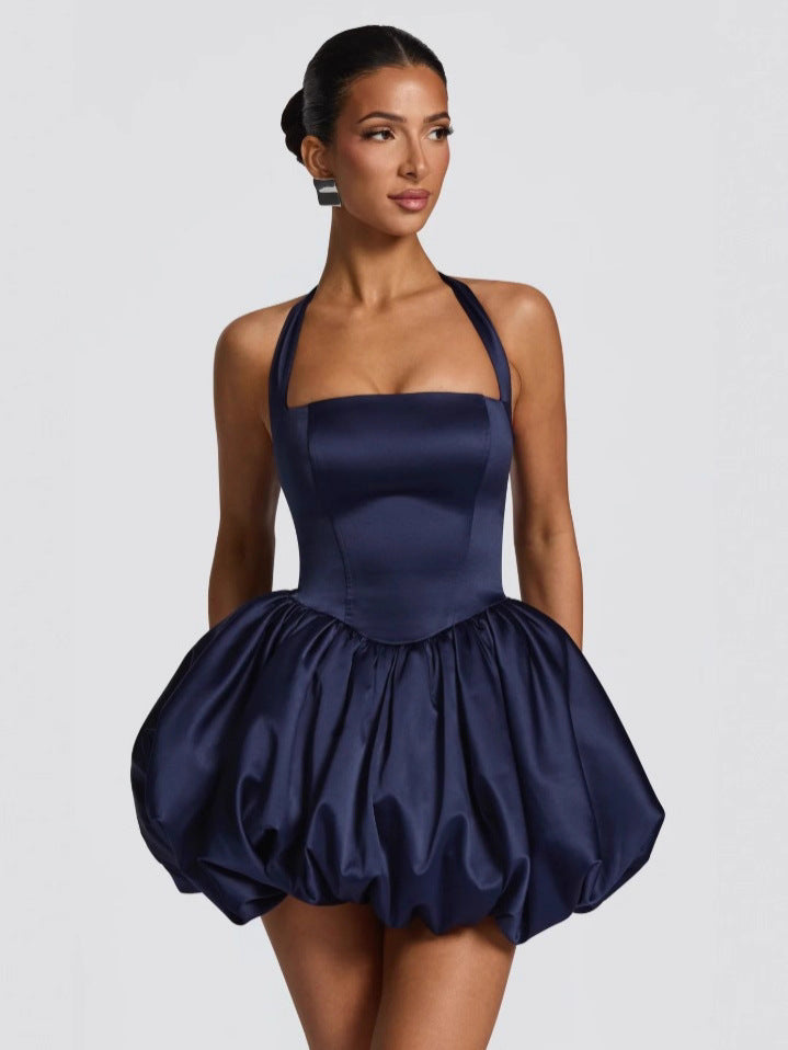 Halterneck Lace-Up Dress