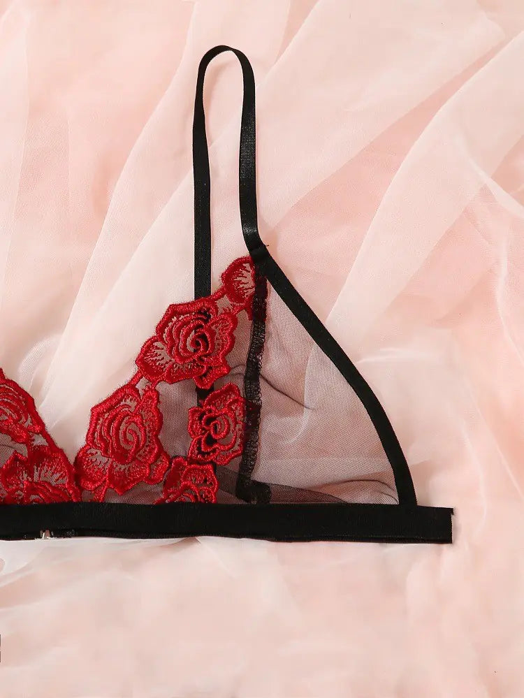 Lace Embroidered Sexy Lingerie Set for Women