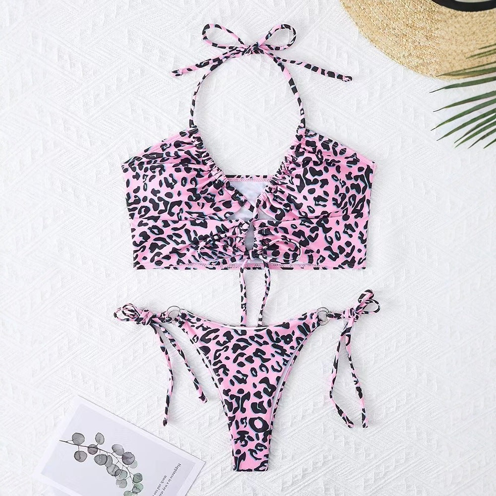 Women Leopard Print Bikini Swimsuit