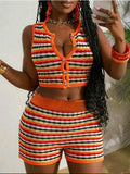 Knitted shorts suit