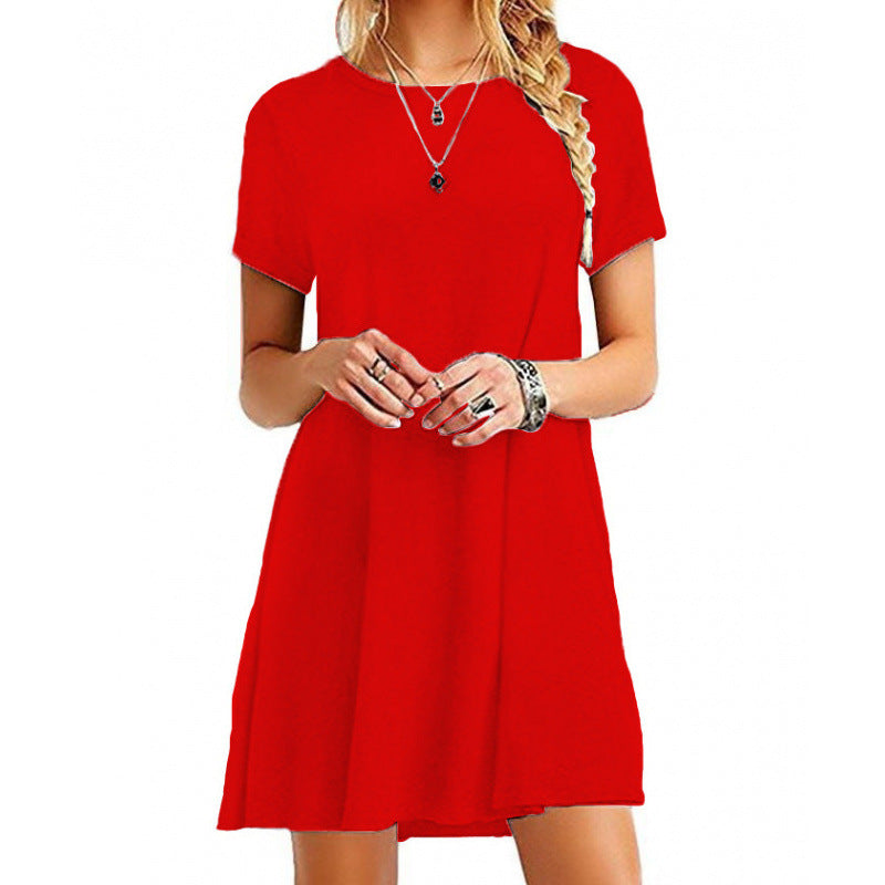 Womens Short Sleeve A-Line Dress