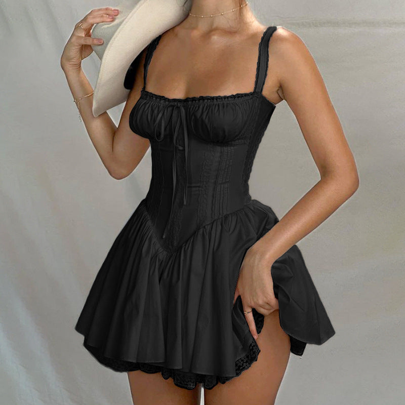 sleeveless lace dress