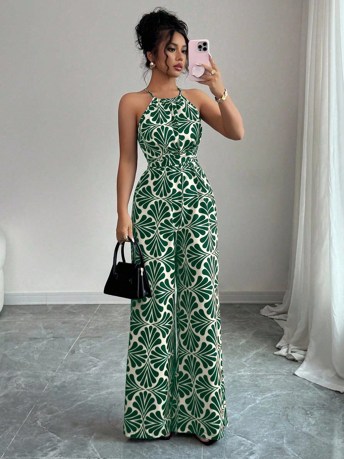Women's Halter Neck Wide Leg Jumpsuit
