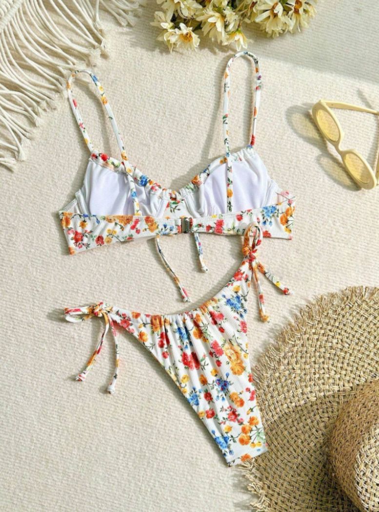 Floral Print Push-Up Bikini Set