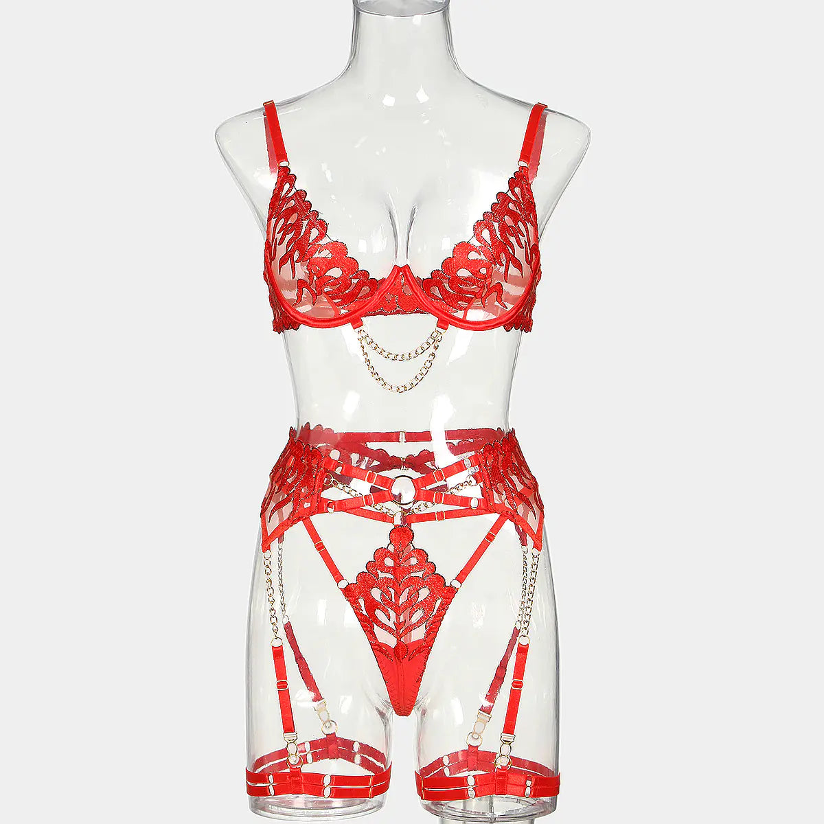2023 Hot Selling Flame Embroidered Lingerie Set