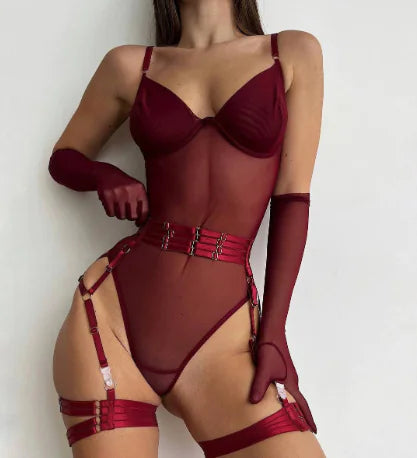 New York/Dnika Lingerie Bodysuit with Gloves (One Set)