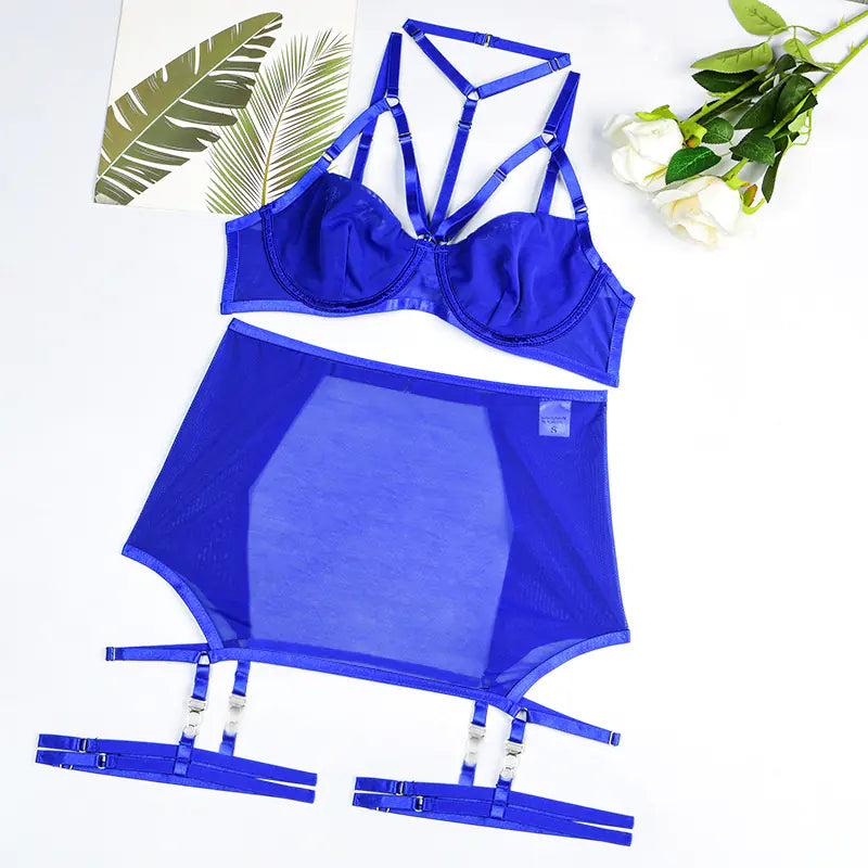 2022 Women's Fashion Breathable Mesh Lingerie Set