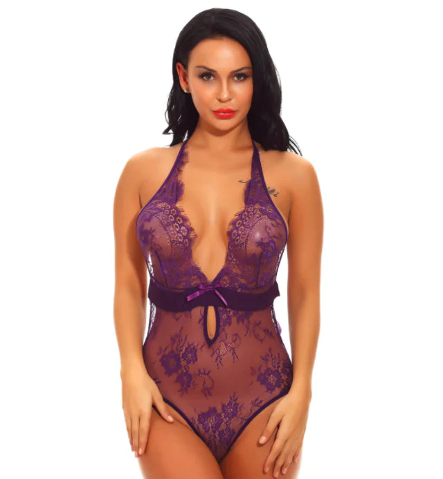 bre Lace Bodysuit Lingerie Sleepwear Set