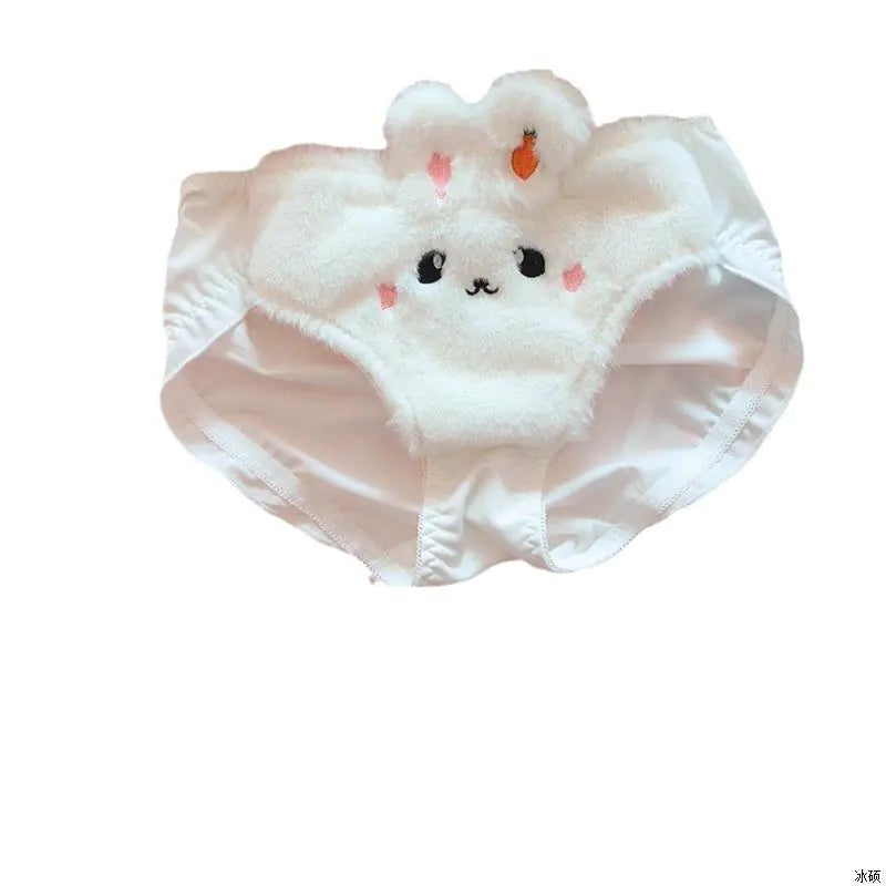 Winter Moon Rabbit Plush Lingerie Set with Bear