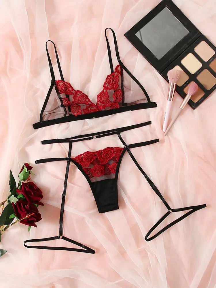 Lace Embroidered Sexy Lingerie Set for Women